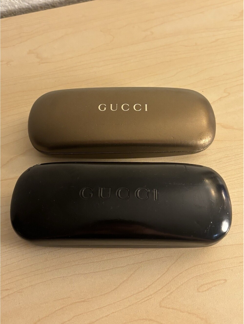 Gucci sunglasses Hard case 2 Pack - Gold/brown And Black (See Pics For Details)